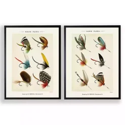 Vintage Fishing Lures Framed Art Prints, Set of 2
