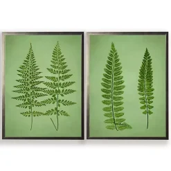 Vintage Green Ferns I Framed Art Prints, Set of 2