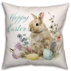 Vintage Hoppy Easter Floral Indoor/Outdoor Pillow