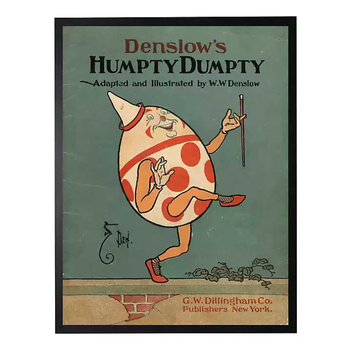 Vintage Humpty Dumpty Book Cover Framed Wall Art