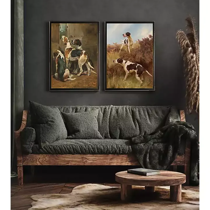 Vintage Hunting Dogs Framed Art Print