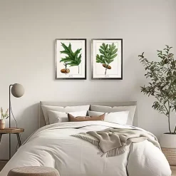 Vintage Oak Leaves Framed Art Prints, Set of 2
