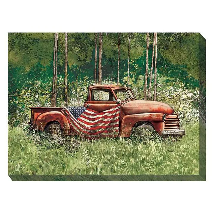 Vintage Truck Outdoor Canvas Art Print, 40x30 in.