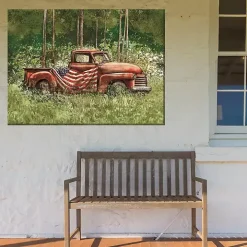 Vintage Truck Outdoor Canvas Art Print, 40x30 in.