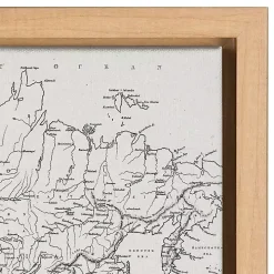 Vintage World Map Framed Canvas Art, Set of 2