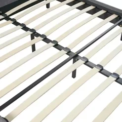 Viv Charcoal Diamond Tufted Queen Bed Frame