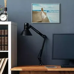 Walk On The Beach Framed Canvas Art Print