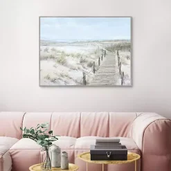 Walk To The Coast Framed Canvas Art Print