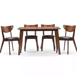 Walnut and Black Mid-Century 5-pc. Dining Set