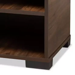 Walnut Brown Asymmetrical Shoe Storage Cabinet