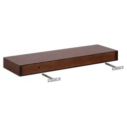 Walnut Brown Floating Shelves, Set of 2