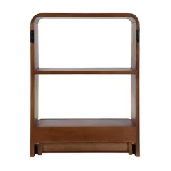 Walnut Brown Kato Single Drawer Wall Shelf