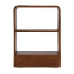 Walnut Brown Kato Single Drawer Wall Shelf