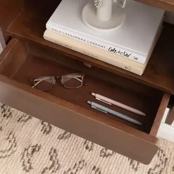 Walnut Brown Kato Single Drawer Wall Shelf