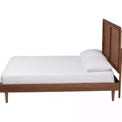 Walnut Brown Rattan Amelia Queen Bed