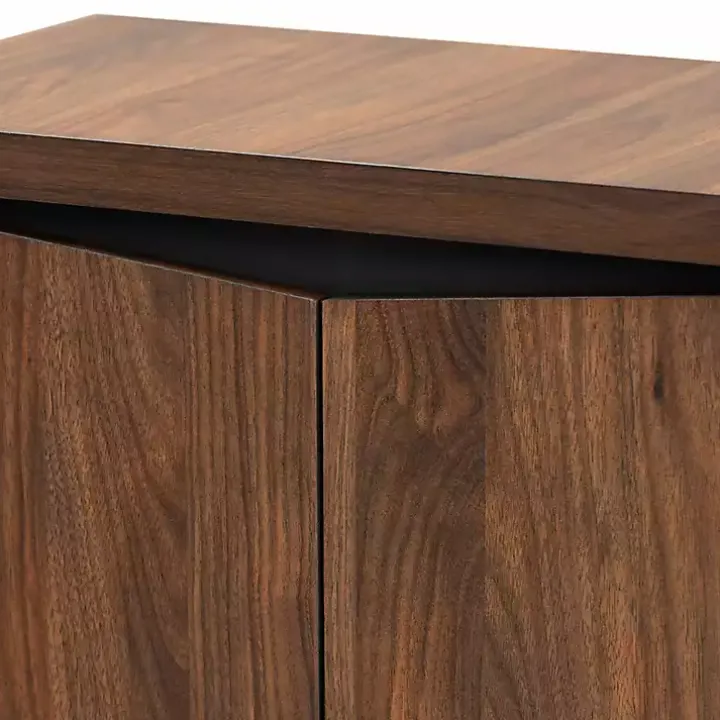 Walnut Brown Slim Shoe Storage Cabinet