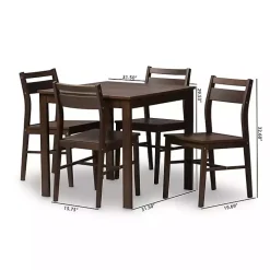 Walnut Contemporary Wood 5-pc. Dining Set