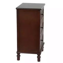 Walnut 3-Drawer Winne Accent Table