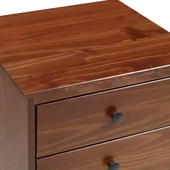 Walnut 3-Drawer Wood Nightstand