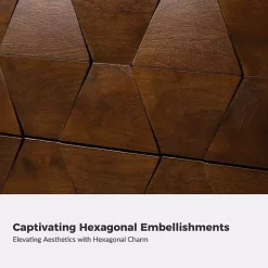 Walnut Geometric 2-Drawer Charging Nightstand