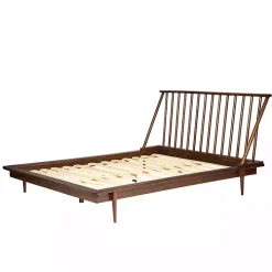 Walnut Mid-Century Modern Queen Bed Frame