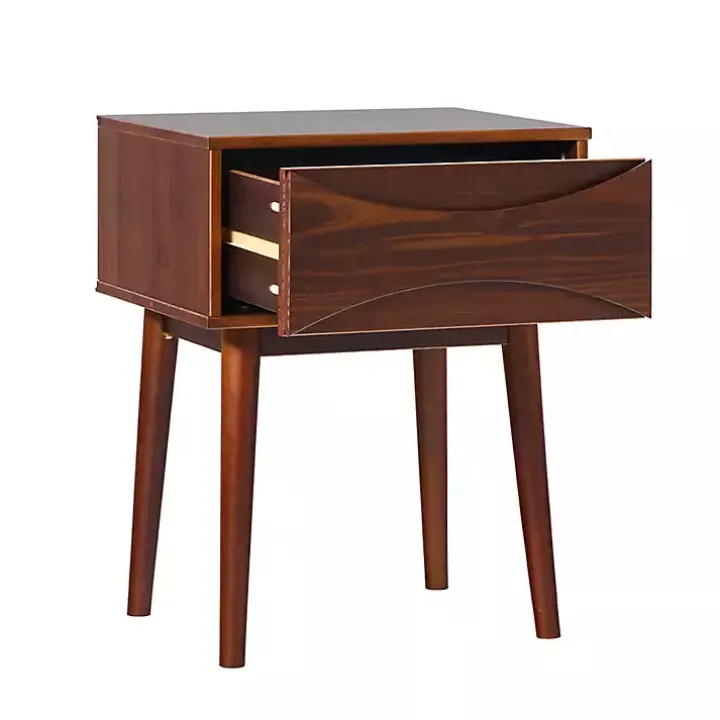 Walnut Mid-Century Modern Nightstand