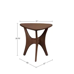 Walnut Triangle Modern Accent Table