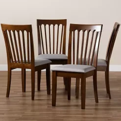 Walnut Upholstered Minette 4-pc. Dining Chair Set