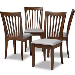 Walnut Upholstered Minette 4-pc. Dining Chair Set