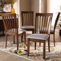 Walnut Upholstered Minette 4-pc. Dining Chair Set