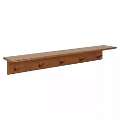 Walnut Wood Alia Shelf with Hooks