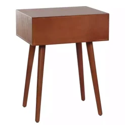 Walnut Wood 1-Drawer Arthur Accent Table