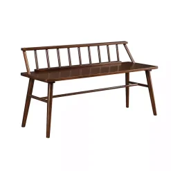 Walnut Wood Low Back Spindle Bench