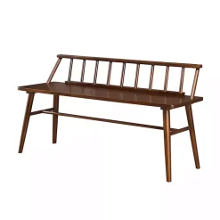 Walnut Wood Low Back Spindle Bench