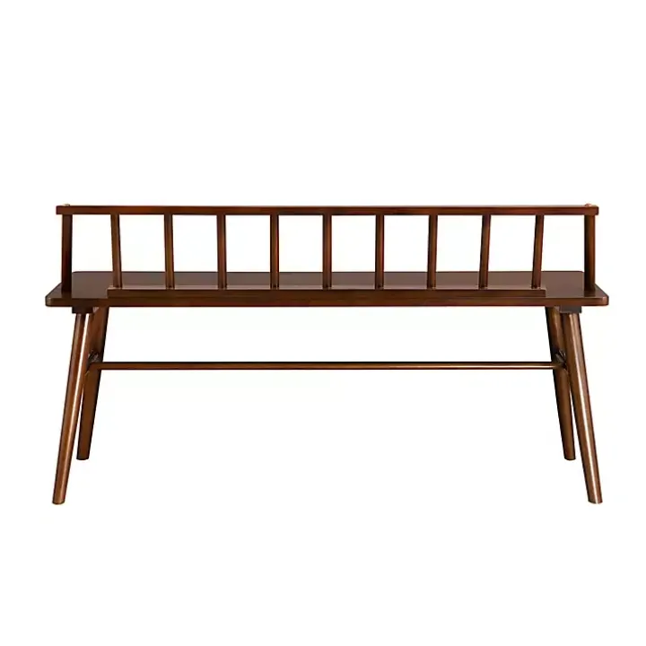 Walnut Wood Low Back Spindle Bench