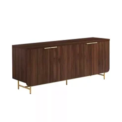 Walnut Wood Scandinavian 4-Door Sideboard