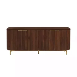 Walnut Wood Scandinavian 4-Door Sideboard