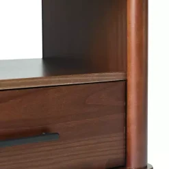 Walnut Wood Spindle Leg Nightstand
