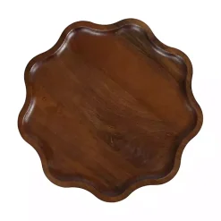 Walnut Wood Wavy Accent Table
