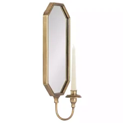 Wardelle Antique Gold Mirrored Taper Candle Sconce