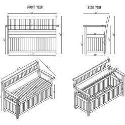 Warm Acacia Wood Slatted Outdoor Storage Bench