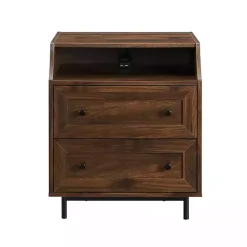 Warm Brown Curved Top Nightstand Table