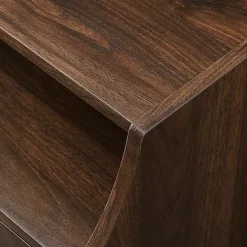 Warm Brown Curved Top Nightstand Table