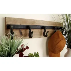 Warm Brown Industrial Iron Wall Hooks