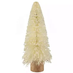 Warm White Glitter Bottle Tree Stump Base