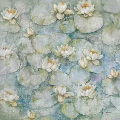 Water Lilies Framed Canvas Art Print