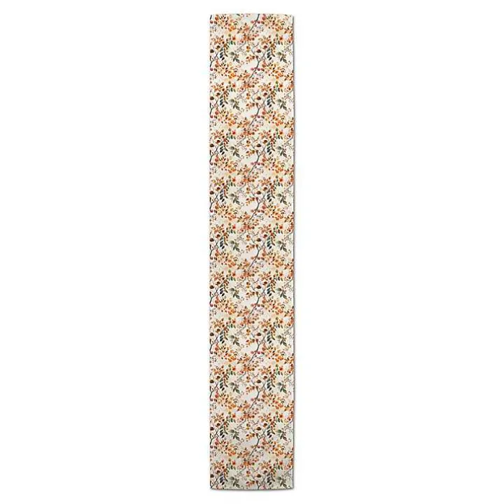 Watercolor Autumn Botanicals Table Runner, 90 in.