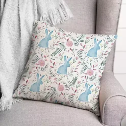Watercolor Bunnies Indoor/Outdoor Pillow