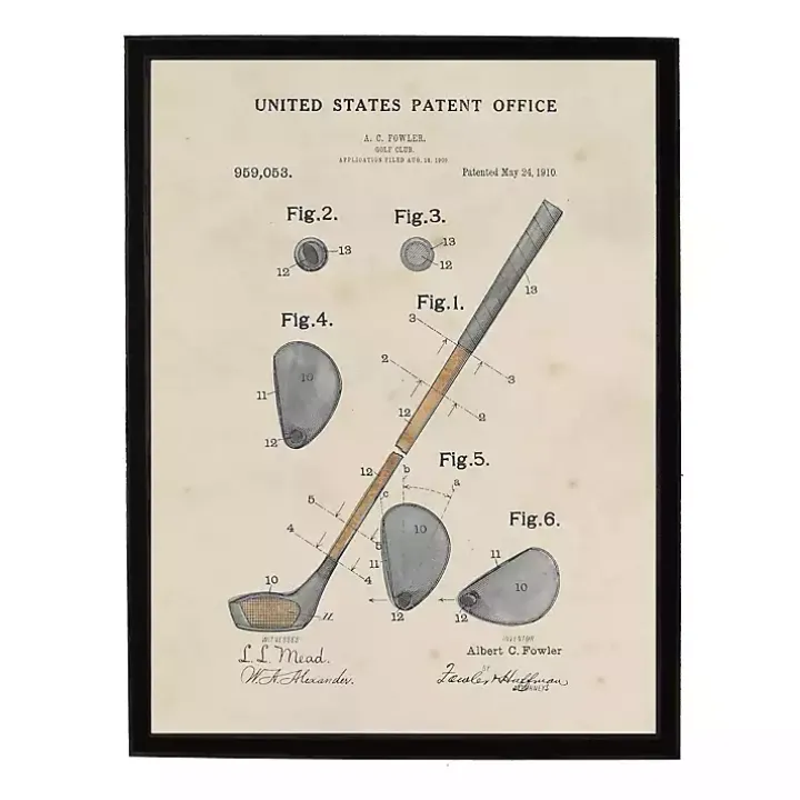 Watercolor Golf Club Framed Art Print