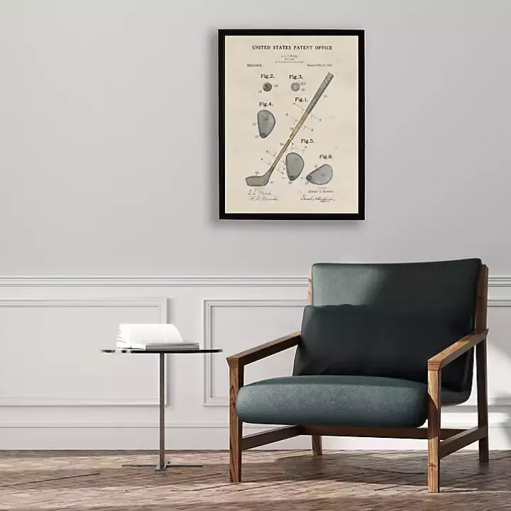 Watercolor Golf Club Framed Art Print